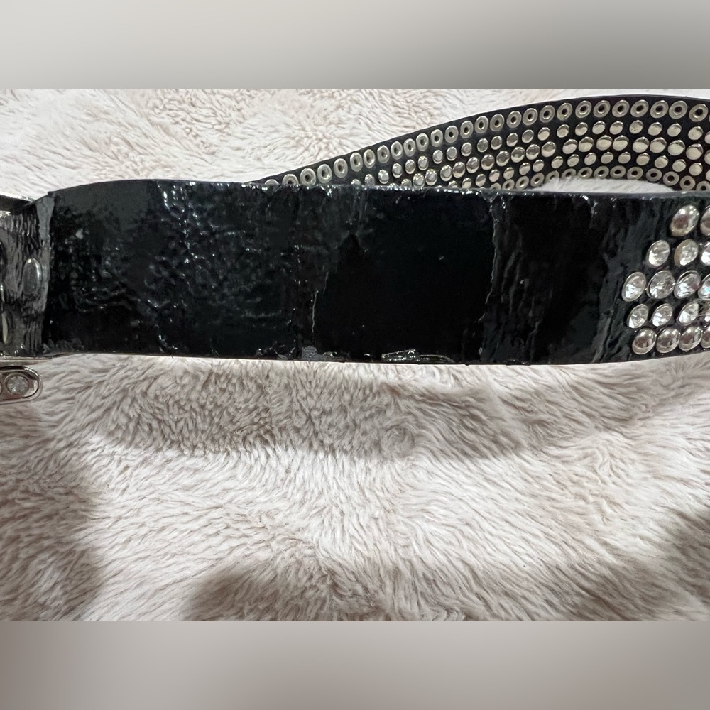 - Studded Black Belt with Silver Buckle - Picture 5 of 7